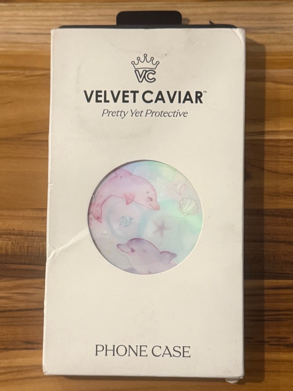 Velvet Caviar Holographic Dolphin Phone Case - Pastel Pink & Pastel Blue